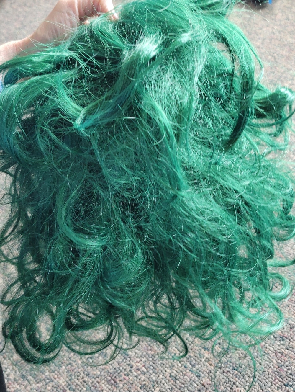 Vibrant Green Oompa Loompa Kids Costume Wig